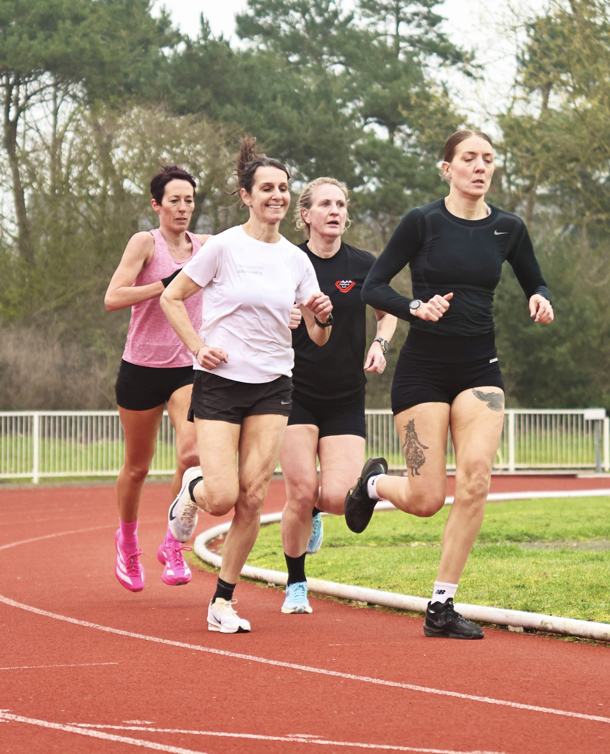 women running on a track